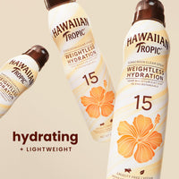 Thumbnail for Hawaiian Tropic Weightless Hydration Clear Spray Sunscreen SPF 15, 6oz Twin Pack | Hawaiian Tropic Sunblock, Oxybenzone Free Spray Sunscreen Pack, 6oz each