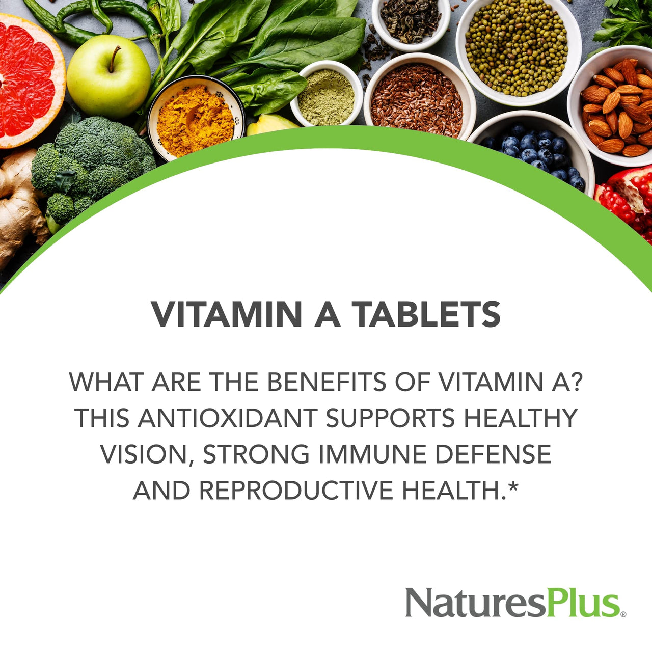 NaturesPlus Vitamin A 10,000 IU - 90 Water-Dispersible Tablets - Vision, Skin & Immune Health Support - 90 Servings
