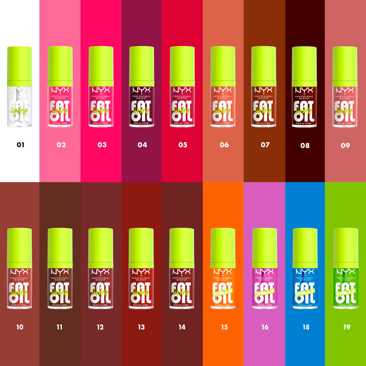 NYX PROFESSIONAL MAKEUP Fat Oil Chillz, Moisturizing, Shiny and Vegan Tinted Lip Gloss - Citrus Chiller (Sheer Orange)