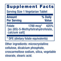 Thumbnail for Life Extension Optimized Folate – L-methylfolate – Heart & Brain Support, Healthy Homocysteine Levels – Non-GMO, Gluten-Free, Vegetarian – 1700 mcg DFE, 100 Vegetarian Tablets