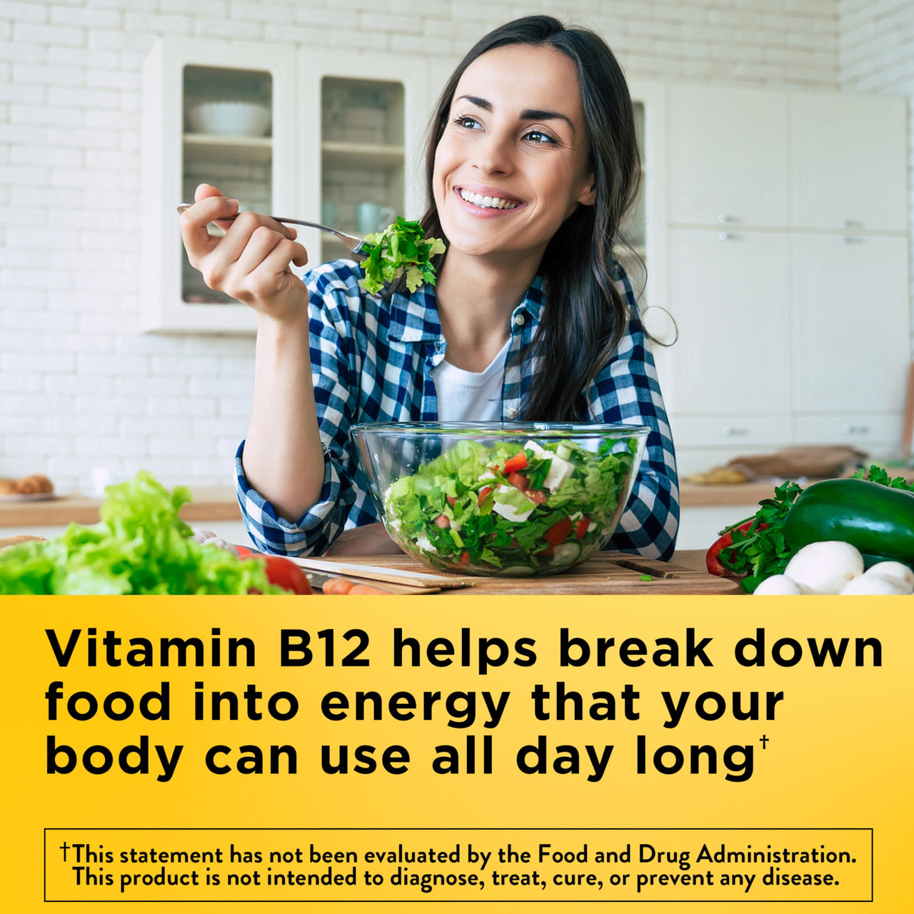 Nature Made Vitamin B12 500 mcg, Dietary Supplement for Energy Metabolism Support, B12 Vitamins 500 mcg, 200 Tablets, 200 Day Supply
