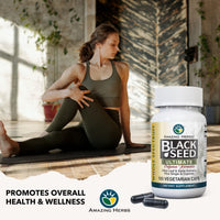 Thumbnail for Amazing Herbs Whole Spectrum Black Seed Ultimate, Vegetarian Capsules - Olive Leaf & Garlic Extracts Plus Ginger & Cayenne, Gluten Free, Non GMO, Vegan - 100 Count