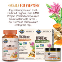 Thumbnail for Garden of Life Organics Extra Strength Turmeric Inflammatory Response 60 Tablets-100mg Curcumin (95% Curcuminoids) Black Pepper, Probiotics, Organic Non-GMO Vegan Gluten Free Herbal Supplement