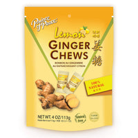 Thumbnail for Prince Of Peace Ginger Chews With Lemon, 4 oz. – Candied Ginger – Lemon Candy – Lemon Ginger Chews – Natural Candy – Ginger Candy for Nausea