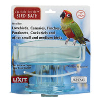 Thumbnail for Lixit Quick Lock Bird Cage Bath for Lovebirds, Canaries, Finches, Parakeets, and Cockatiels and Other Small to Medium Feathered Friends (Pack of 1)
