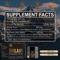Thumbnail for Shilajit Pure Himalayan Organic Resin - 800mg Gold Grade Shilajit Resin with Fulvic Acid & 85+ Trace Minerals Complex for Energy, Strength & Immunity, Shilajit for Men & Women, 800mg