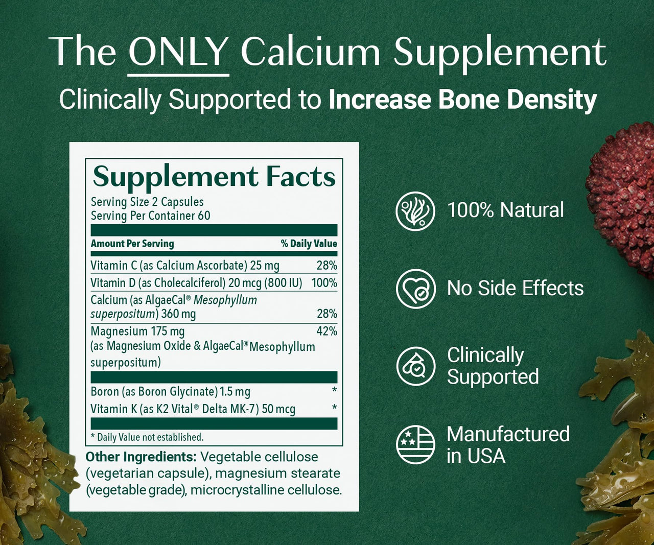 ALGAECAL Calcium, Vitamin D3 & Collagen Bundle – Hydrolyzed Collagen with Clinically-Supported Verisol, Fortibone & Fortigel, Plus Calcium, Vitamin ADEK, & Trace Minerals for Bone Health & Anti-Aging