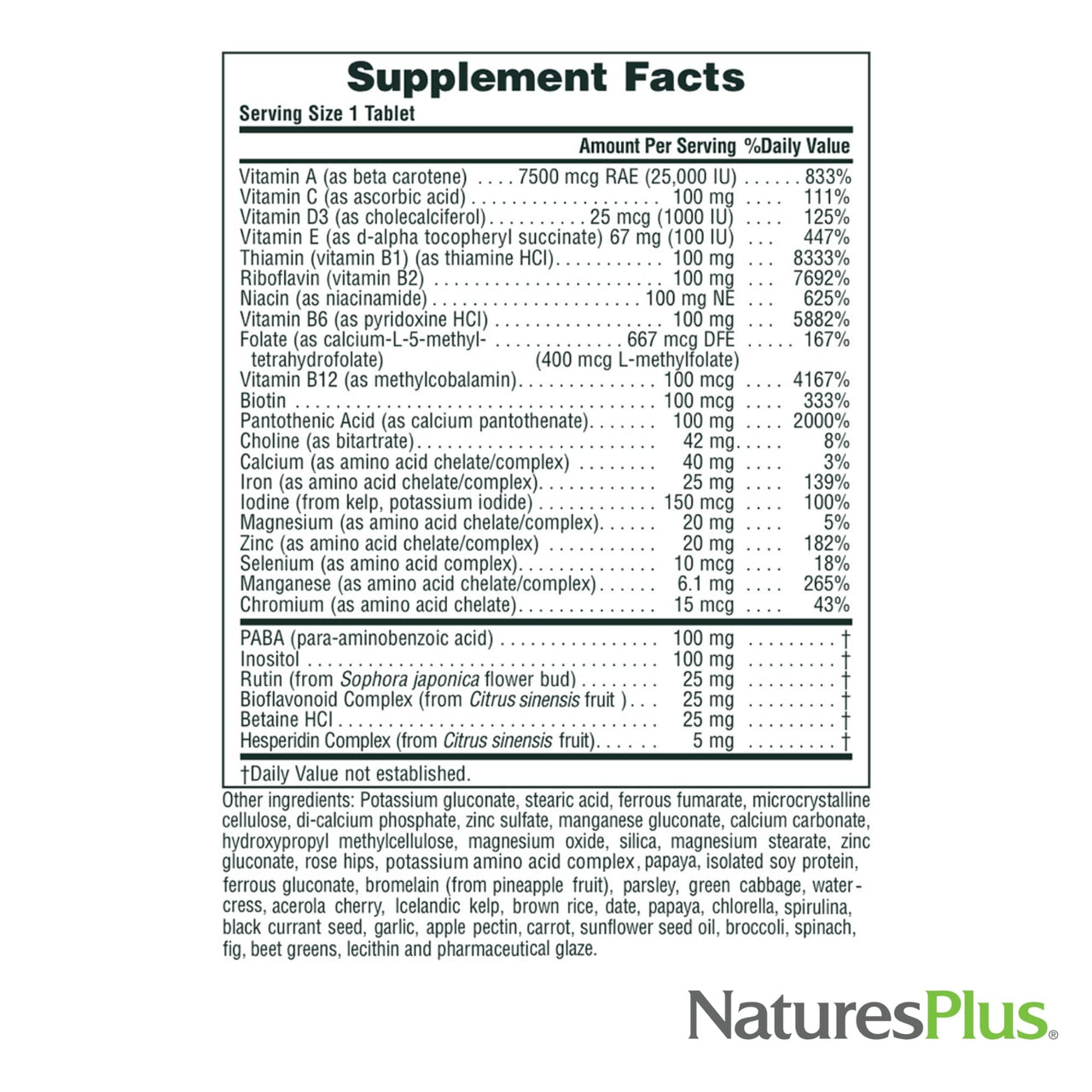 NaturesPlus Ultra II Daily - 90 Tablets - Multivitamin with Whole Foods for Overall Well-Being - Supports Energy & Immune Health - Sustained Release - 90 Servings