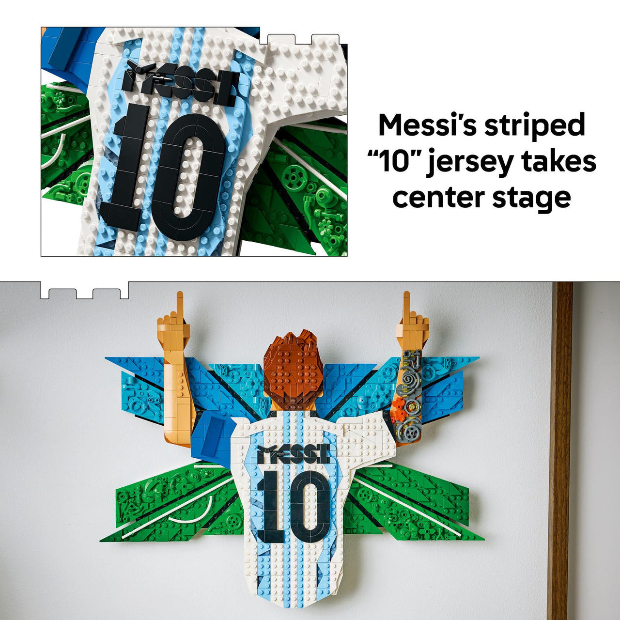 LEGO Editions Lionel Messi – Celebration - Building Set for Boys & Girls, Ages 14+ - Collectible Soccer Gift for Fans - Kids Bedroom or Shelf Decor - 43018