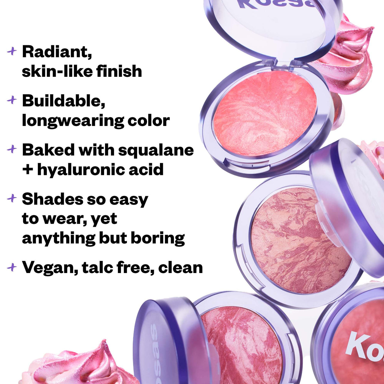 Kosas Blush is Life – Talc-Free Dimensional Blush Baked with Squalane & Hyaluronic Acid – Long Wear, Safe for Sensitive Skin - Adrenaline