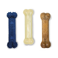 Thumbnail for Nylabone Original Bone Flexi Chew Toy for Dogs, Dog Toys for Moderate Chewers, Dog Chew Bones, Chicken & Original Flavor, For X-Small Dogs - Up to 15 lbs, 3 Pack