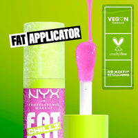 Thumbnail for NYX PROFESSIONAL MAKEUP Fat Oil Chillz, Moisturizing, Shiny and Vegan Tinted Lip Gloss - Strawberry Slush (Sheer Pinkish Purple)