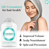 Thumbnail for Women's Balance Hair Growth Supplements, Ages 45 and Up, Customer Proven for Visibly Thicker Hair and Scalp Coverage, Soy-Free, Made with 26 Ingredients including Beta Carotenes - 2 Month Supply