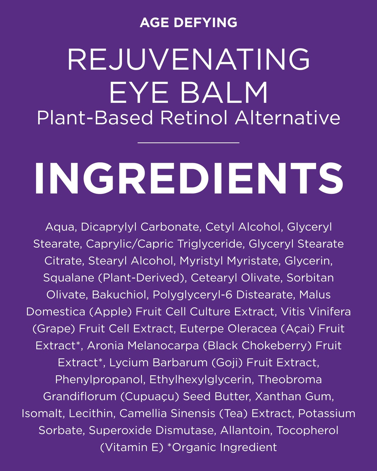 Andalou Naturals Age Defying Rejuvenating Eye Balm - Plant-Based Retinol Alternative - Gentle, Hydrating Eye Cream With Bakuchiol to Help Reduce Appearance of Wrinkles - 0.45 Oz