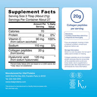 Thumbnail for Vital Proteins Collagen Peptides Powder Advanced with Hyaluronic Acid & Vitamin C, 20oz Collagen Protein, Unflavored, 27 Servings