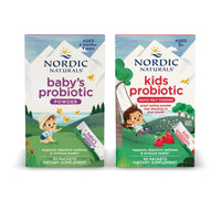 Thumbnail for Nordic Naturals Children's Vegan Probiotic Powder Bundle - Baby’s Nordic Flora Probiotic Powder, Unflavored - 30 Packets - 4 Billion CFU