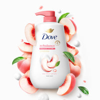 Thumbnail for Dove Body Wash Rebalance White Peach & Rice Milk For 24hr Lotion-Soft Skin Moisturizing Skin Cleanser with No Sulfates No Parabens 30.6 oz
