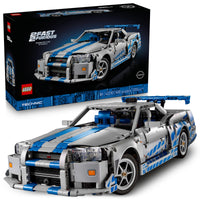 Thumbnail for LEGO Technic 2 Fast 2 Furious Nissan Skyline GT-R (R34) Car - DIY Kit and Building Set for Adults - Collectible Model Street Racer with Drift Function - Gift for Car Enthusiasts and Movie Fans - 42210