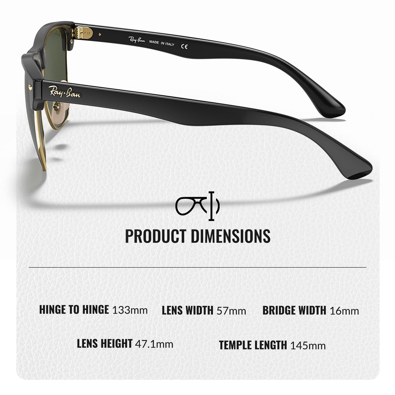Ray-Ban RB4175 CLUBMASTER Oversized Square Shape Sunglasses With Eyewear Kit Bundle - High Bridge Fit - Ideal Formal and Casual Wear Square Sunglasses