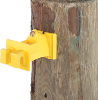 Thumbnail for Electric Fence Insulator, Snug-Fit on Wood Post, With Nail, Yellow 25-Pk.
