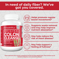 Thumbnail for Health Plus Colon Cleanse Digestive Support | All Natural Daily Fiber for Toxin Elimination To Reduce Bloating | Supports Heart Health | 48 Ounces, 194 Servings