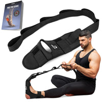 Thumbnail for DMoose Fitness Foot & Calf Stretcher with Adjustable Padded Stretching Strap for Plantar Fasciitis, Hamstring, Heel Spurs and Achilles Tendonitis Relief - Yoga Leg Stretch Strap for Flexibility