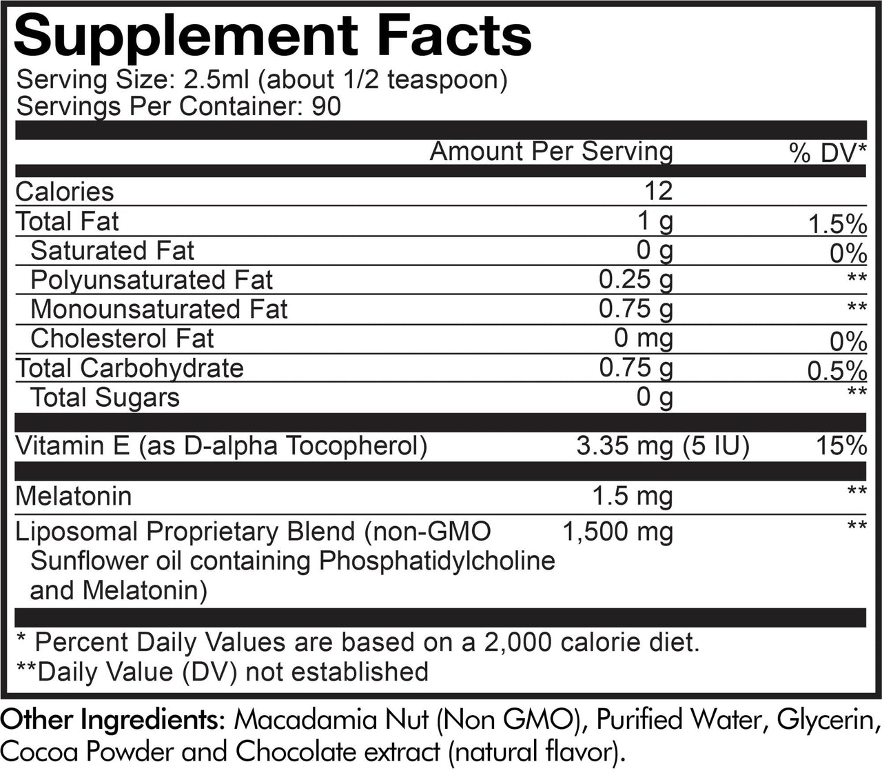 Codeage Liposomal Teen Sleep + Liquid Melatonin Supplement for Teenagers, Vitamin E, Phospholipid Complex, Vegan Chocolate Smoothie Drops, Non-GMO, Sugar Free, 3 Month-Supply, 90 Servings, 8 fl oz