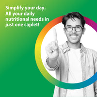 Thumbnail for Rainbow Light Mens Multivitamin One + | 30 Caplets | Real Food Nutrients, Digestive Enzymes & Probiotics