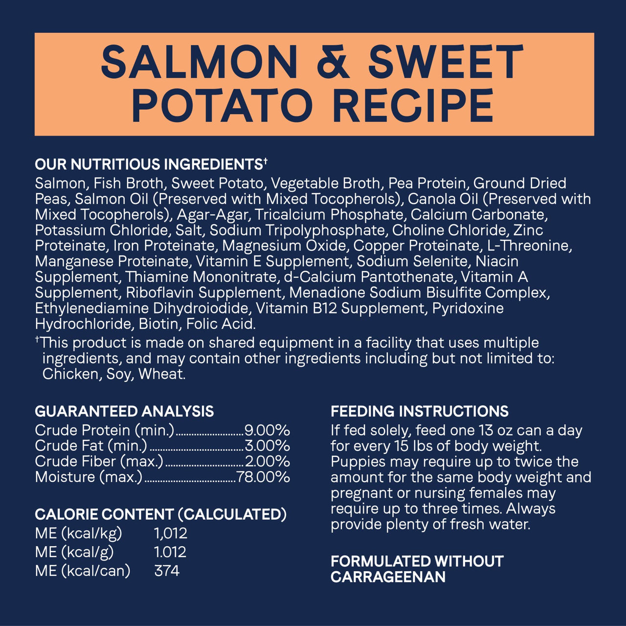 Canidae PURE Grain Free Salmon and Sweet Potato Wet Dog Food, Case of 12