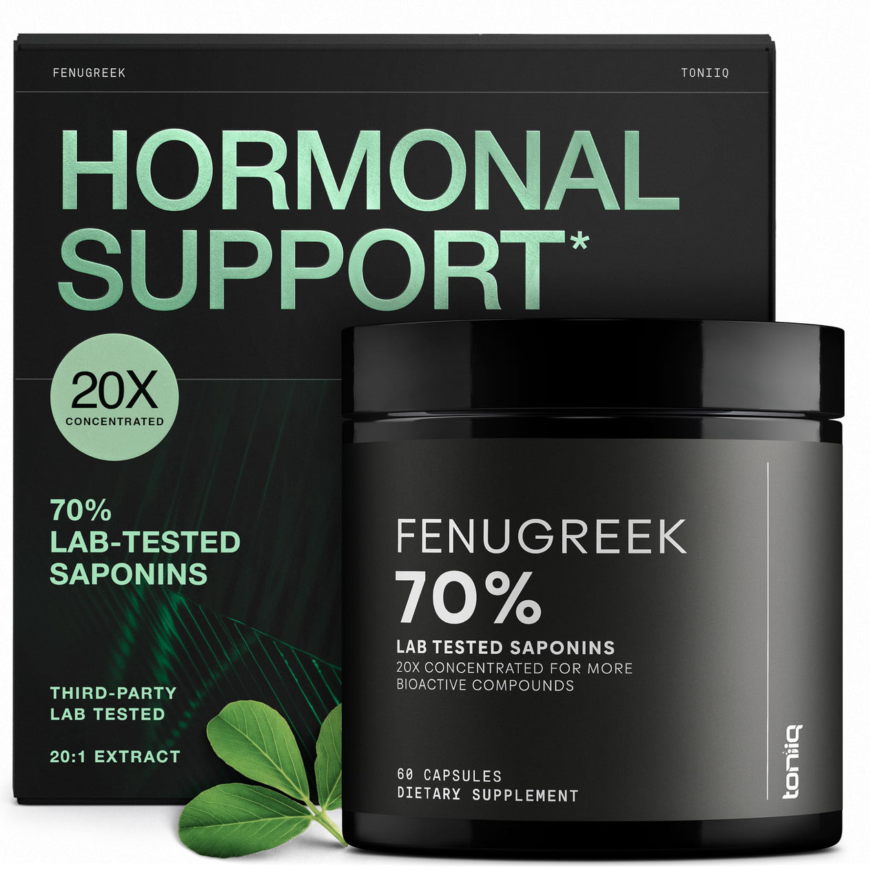 Fenugreek Capsules - Ultra High Potency 20:1 Extract with 70% Saponins - Highly Concentrated - Third-Party Lab Tested - 60 Capsules