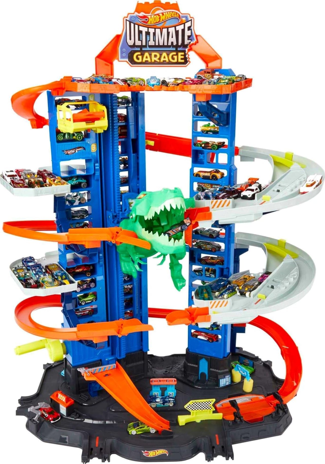 Hot Wheels Ultimate Garage Track Playset & 2 1:64 Scale Toy Cars