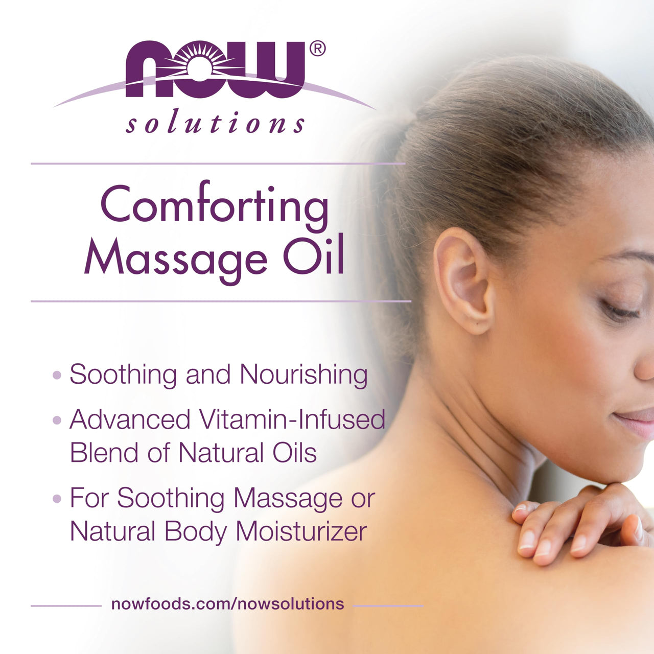 NOW Foods Solutions, Comforting Massage Oil, Vitamin Infused Blend, Soothing and Nourishing, 16-Ounce