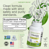 Thumbnail for Nature's Trove L-Theanine 200mg 120 Vegetarian Capsules