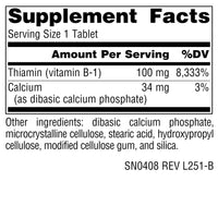 Thumbnail for Source Naturals Vitamin B-1, Thiamin, Supports Energy Production - 100 mg - 250 Tablets