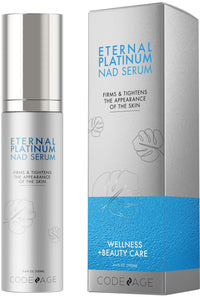 Thumbnail for Eternal Platinum NAD Serum, Resveratrol, Niacinamide, Collagen, Vitamin C & E, Aloe Vera, English Lavender, Nicotinamide Aging NAD Booster Skin Care Face Moisturizing Wrinkles Firming, 3.4 FL. Oz.