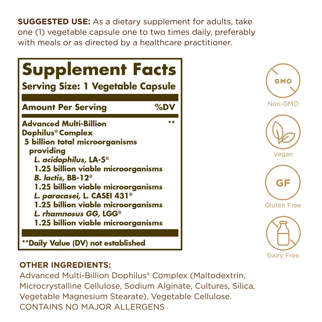 SOLGAR SPO Multibill Dophilus, 60 CT