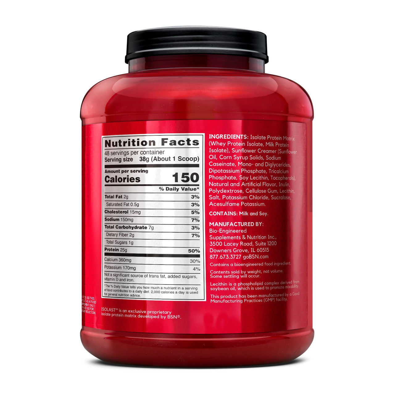 BSN SYNTHA-6 Isolate, Vanilla Post Workout Protein Powder for Muscle Gain, Whey Protein Isolate, Milk Protein Isolate, Essential Amino Acids, Vanilla Ice Cream, 4.02 Pounds, 48 Servings