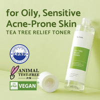 Thumbnail for iUNIK Tea tree Relief Natural Facial Serum & Centella Calming Gel Hydrating Cream & Tea Tree Relief Face Toner - Acne Fighting Trio Moisturizing Soothing Calming Oily Senstivie Skin Korean Skincare