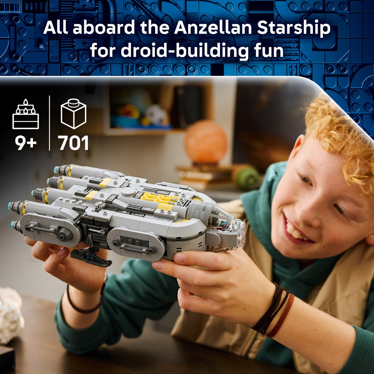 LEGO Star Wars: The Mandalorian and Grogu Anzellan Starship Building Toy - Build and Display Set for Boys & Girls, Ages 9+ - Star Wars Gifts for Kids - W/Grogu & 2 Anzellan Figures - 75445
