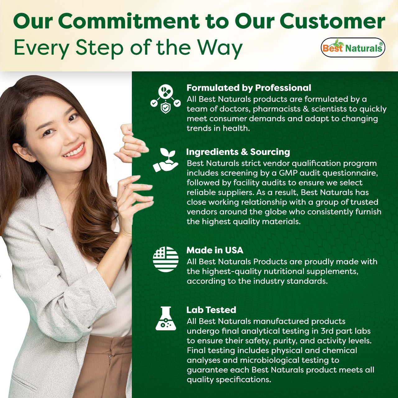 Best Naturals Glucosamine Chondroitin and MSM (Non-GMO) - Promotes Joint Health - 180 Count