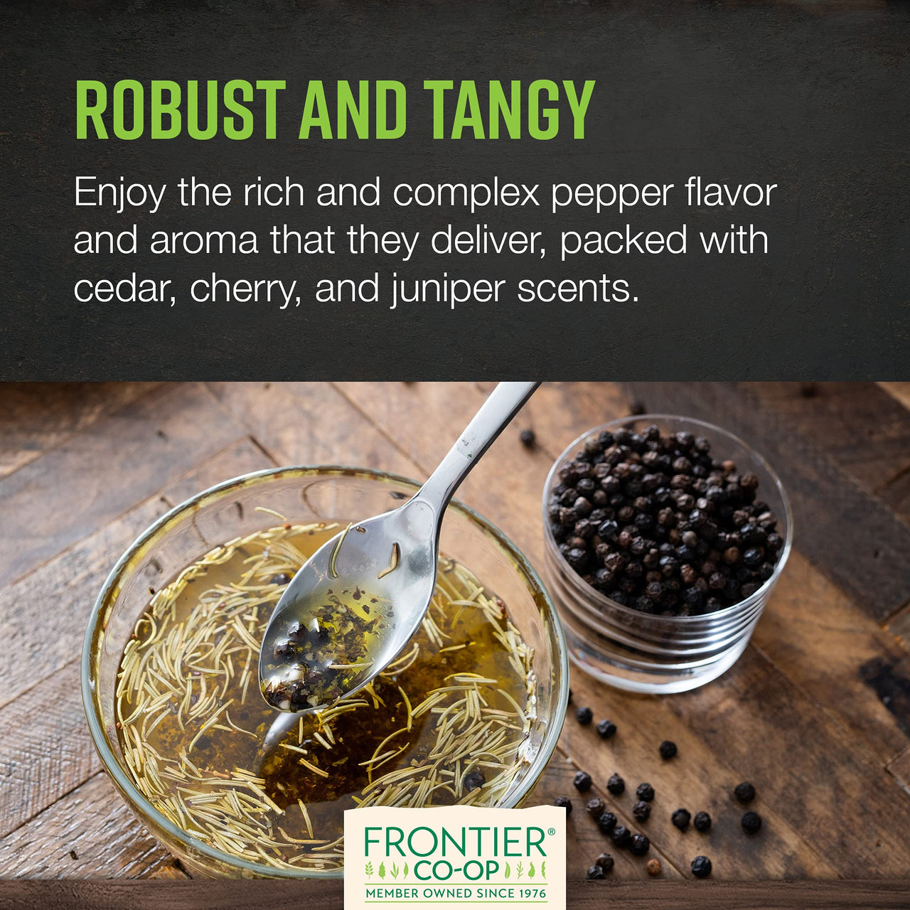 Frontier Co-op Black Peppercorns Whole, 1lb Bulk Bag - Tellicherry Black Pepper - Organic Peppercorns for Grinder Refill, Cooking, Pickling, and More | 16 Ounce (Pack of 1)