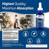 Thumbnail for Trace Minerals Ionic Iodine 225 mcg - Gel Supplement to Support Immune System & Thyroid Health - Iodine Drops with Magnesium - Supports Healthy Nervous System - 2 fl oz (295 Servings)