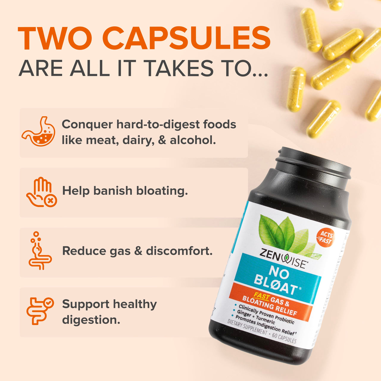 Zenwise Health Bliss Bundle Digestive Enzymes + No Bloat + Free Travel Tin - pre and Post Meal Digestive Routine with enzymes and probiotics for Digestion
