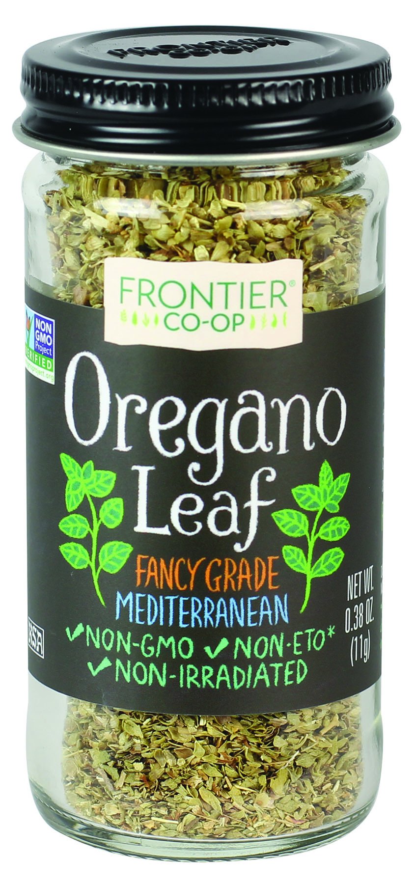 Frontier Co-op Oregano Leaf, 0.38 Ounce Jar, Great On Pizza, Italian & Mexican Fare, Kosher