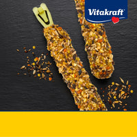 Thumbnail for Vitakraft Crunch Sticks Conure Treat 2 Sticks - Apple and Orange Flavor – Triple Baked for Crunch – with Added Vitamins and Minerals Natural with Wood Chew Center – Includes Cage Clip Holder