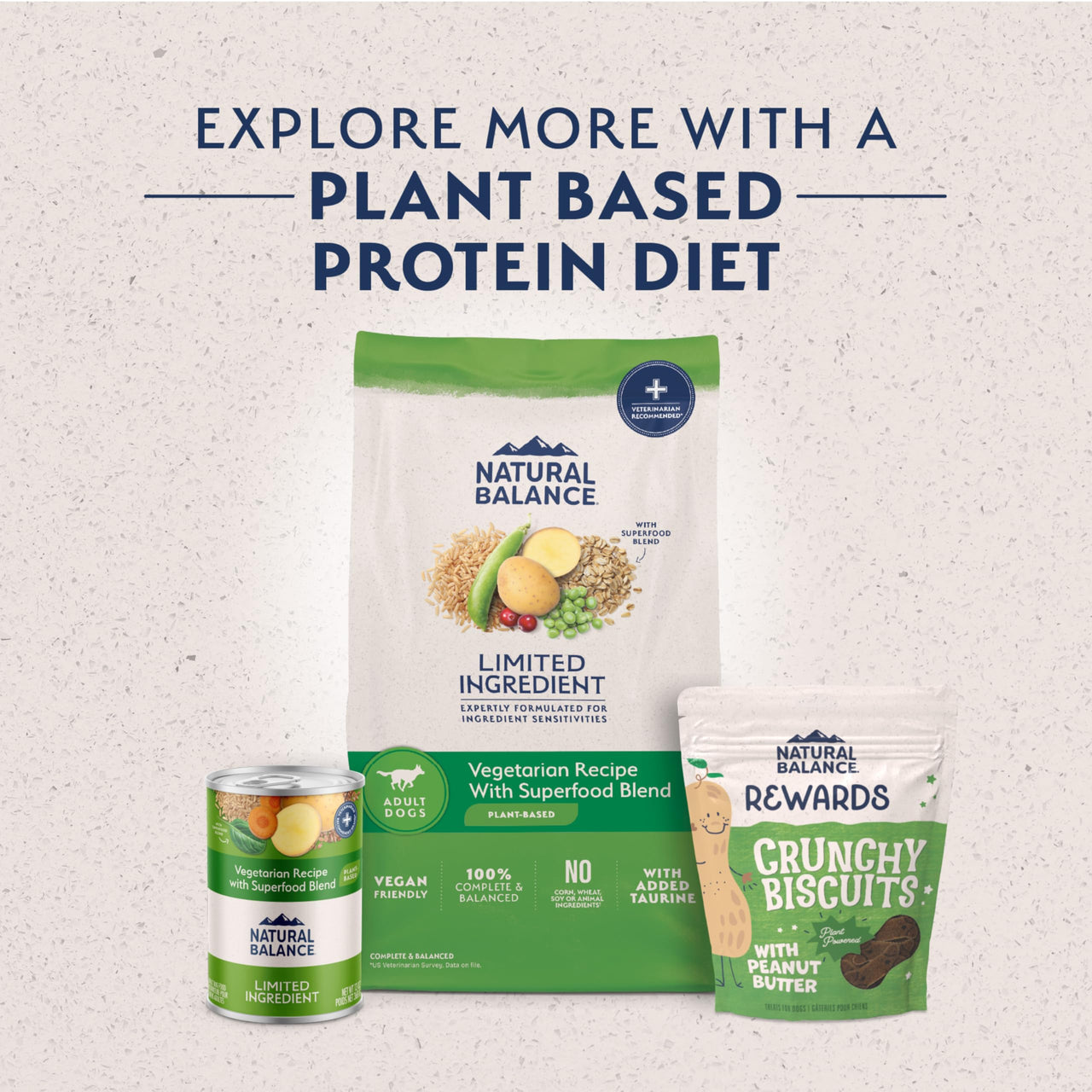 Natural Balance Limited Ingredient Adult Dry Dog Food with Vegan Plant Based Protein and Healthy Grains, Vegetarian Recipe, 4 Pound (Pack of 1)