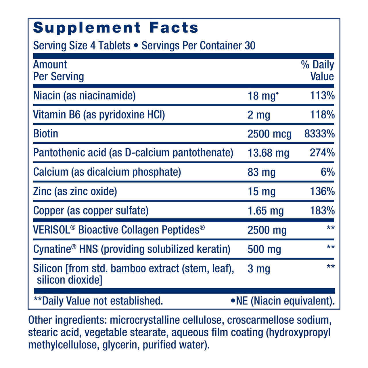 Life Extension Hair, Skin, & Nails- Collagen Plus, 120 Count