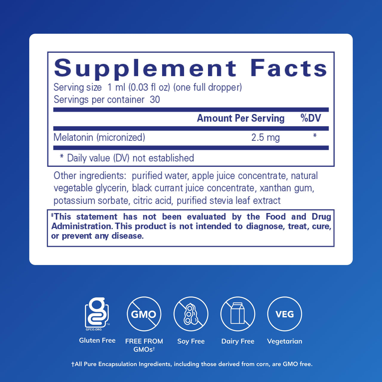 Pure Encapsulations Melatonin Liquid | Hypoallergenic Supplement Supports The Body's Natural Sleep Cycle* | 1 fl. oz.