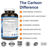 Thumbnail for Carlson - Elite DHA Gems, 1000 mg DHA, Wild Caught, Sustainably Sourced, Brain Function & Healthy Vision, 120 Softgels