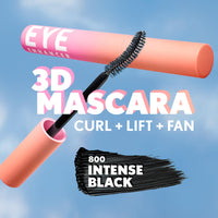Thumbnail for CoverGirl Eye Enhancer, Intense Black, 3D Mascara, Curved Fiber Brush, Plant-Based Lifting Wax, For All Lash Types, 24-Hour Wear, Transfer-Proof, Flake-Free, 0.30oz